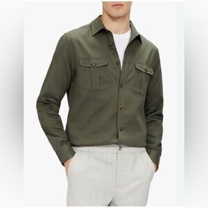 Ted Baker Actor Military shirt size 7 - 46/17,5” khaki green excellent